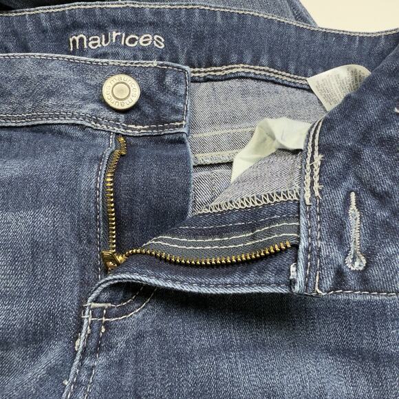 Maurices Dark Wash Low Rise Bootcut Jeans Sz 10 Short Western Embroidered Rodeo - Picture 7 of 10
